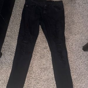 Mens Rue black distressed Jeans 34x32 supreme flex style! EUC